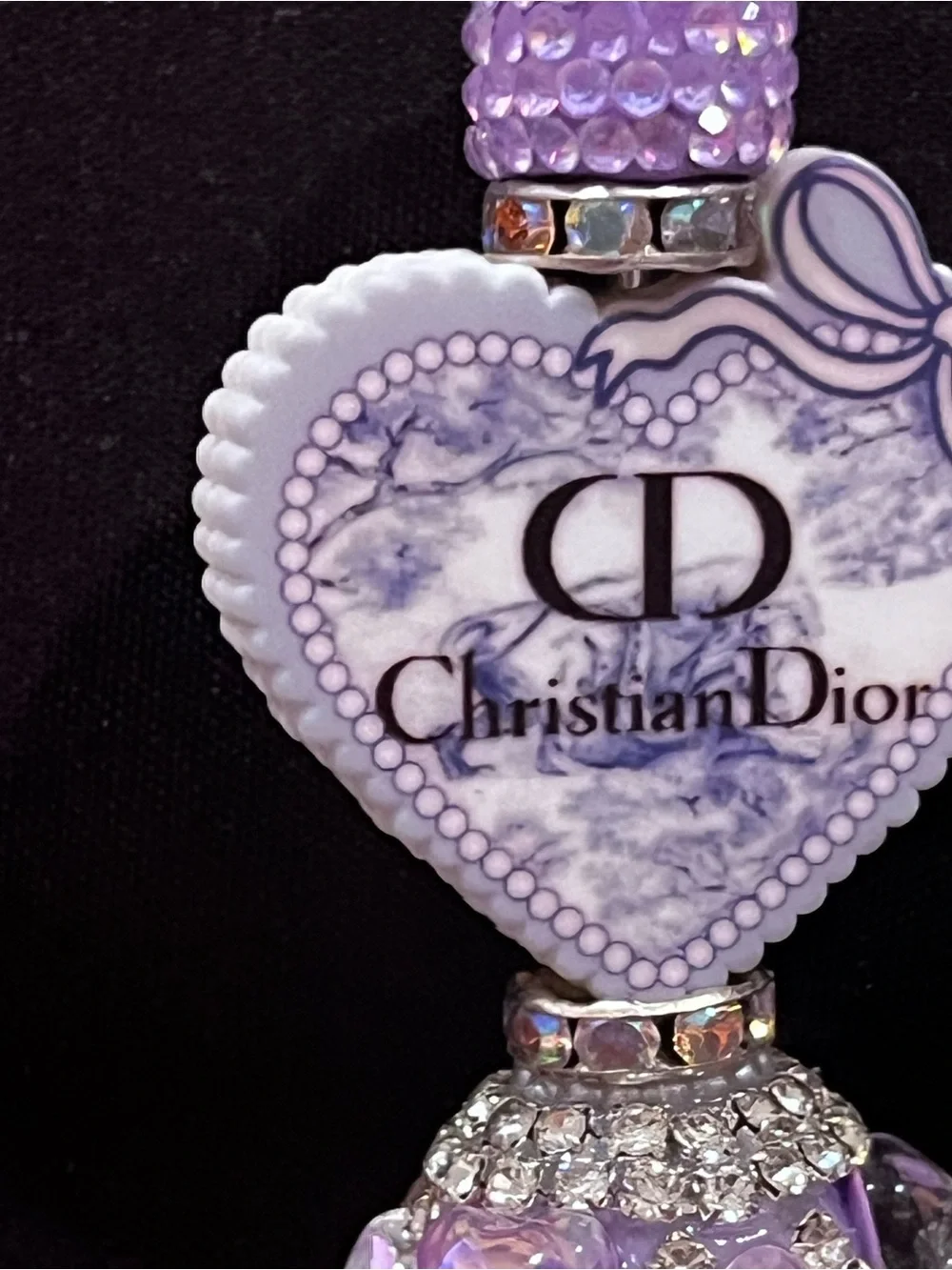 Designer inspired Lavender Heart silicone focal fancy beaded pen